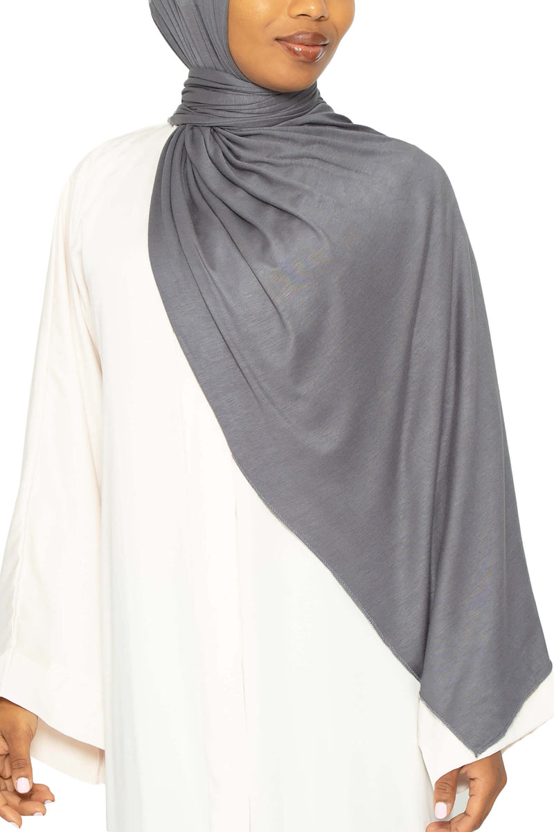 Jersey Hijab in Dark Gray | Al Shams Abayas 2