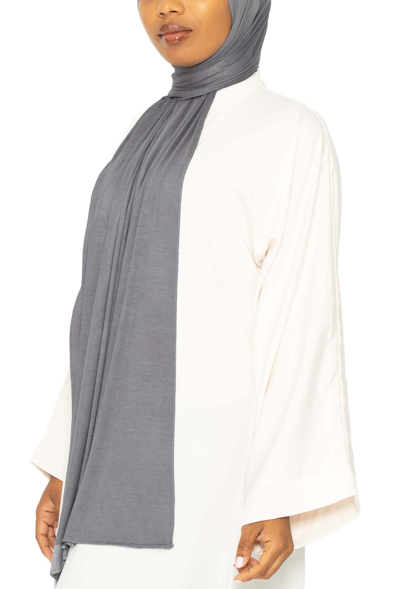 Jersey Hijab in Dark Gray | Al Shams Abayas 3