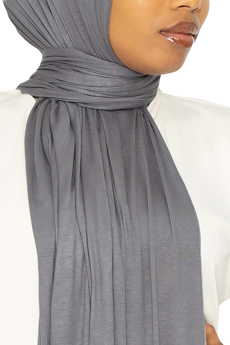 Jersey Hijab in Dark Gray | Al Shams Abayas 5