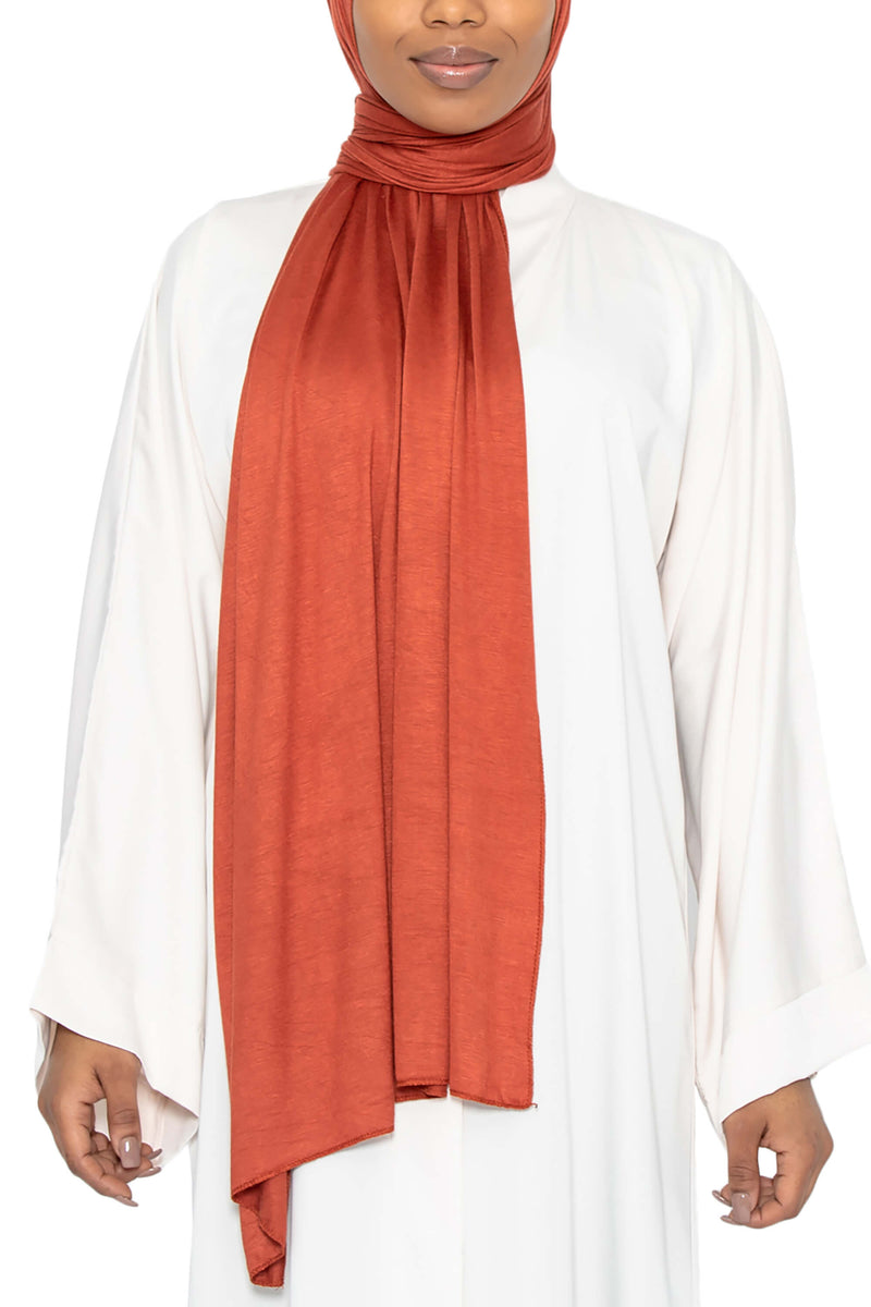 Jersey Hijab in Fiery Orange | Al Shams Abayas 1