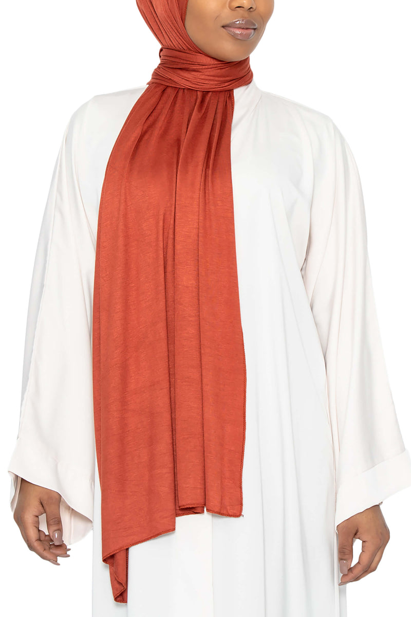 Jersey Hijab in Fiery Orange | Al Shams Abayas 3
