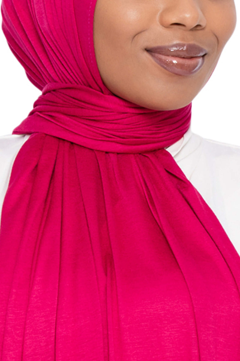 Jersey Hijab in Fuchsia | Al Shams Abayas 5
