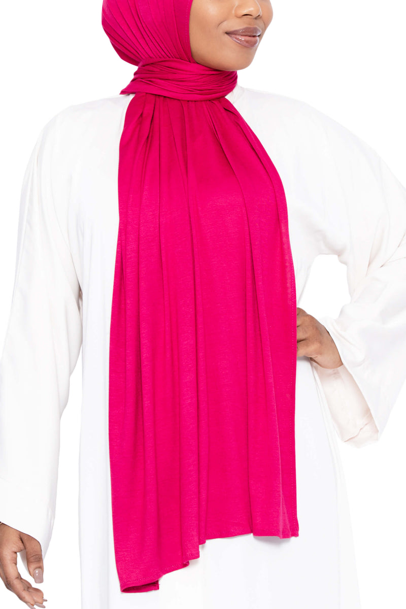 Jersey Hijab in Fuchsia | Al Shams Abayas 3