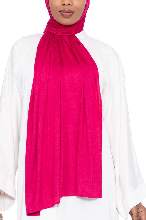 Jersey Hijab in Fuchsia | Al Shams Abayas 2