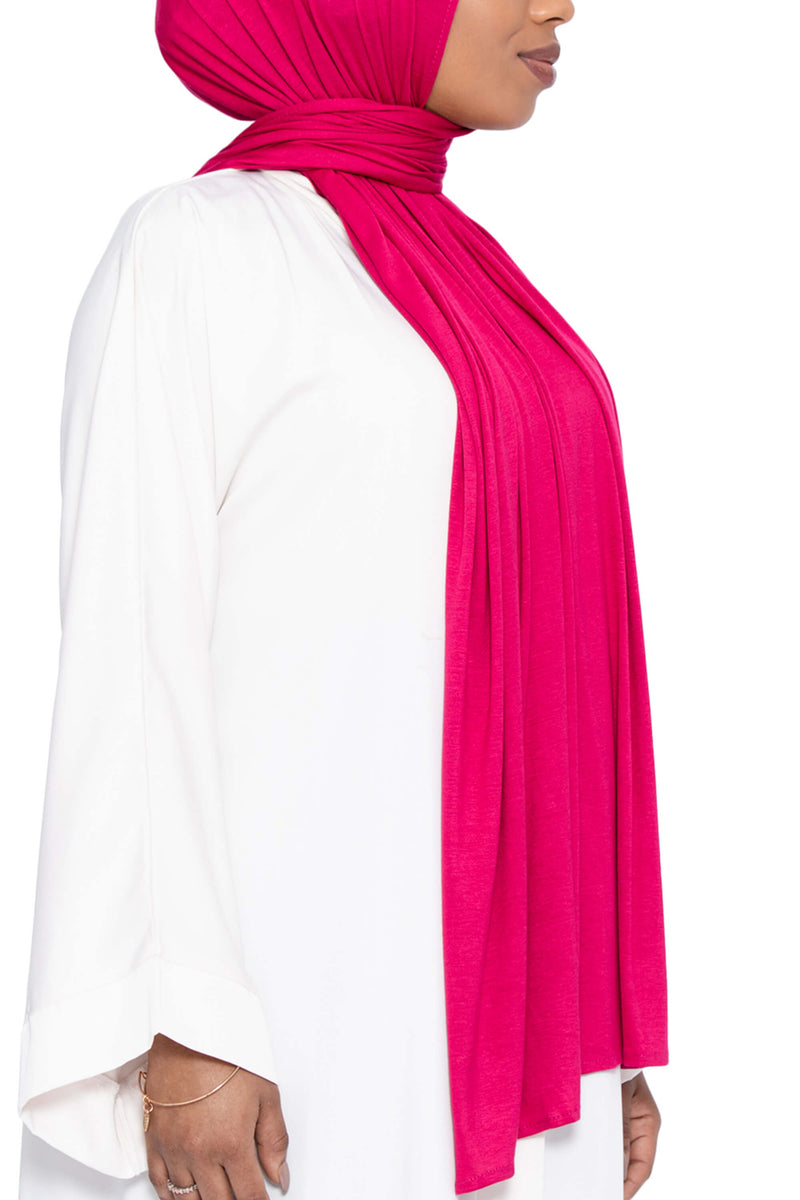 Jersey Hijab in Fuchsia | Al Shams Abayas 4