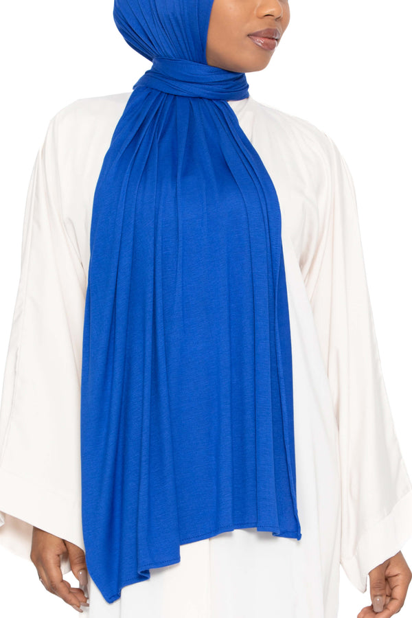 Jersey Hijab in Persian Blue | Al Shams Abayas 1