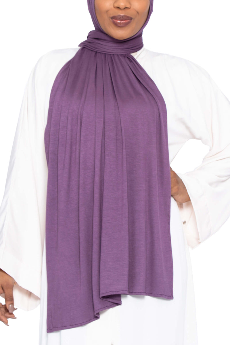 Jersey Hijab in Plum | Al Shams Abayas 4