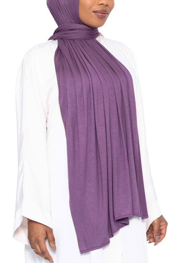 Jersey Hijab in Plum | Al Shams Abayas 2