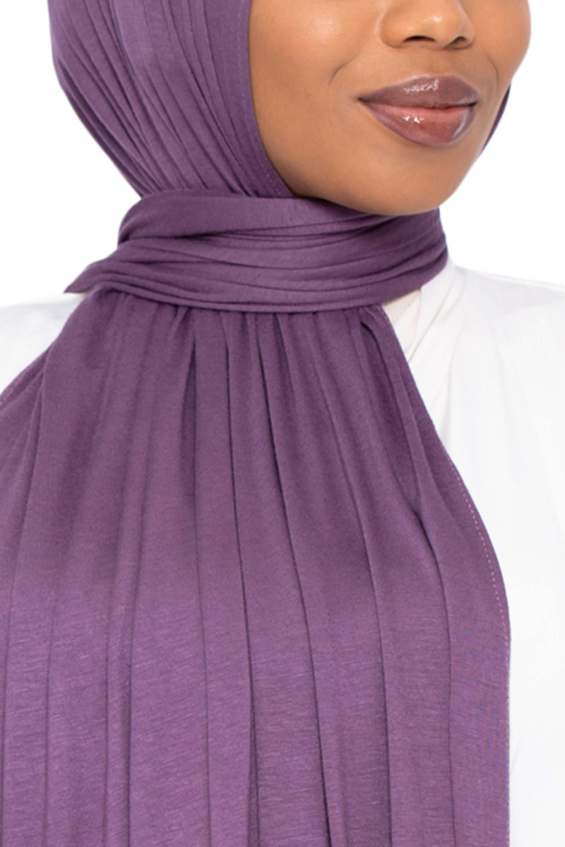 Jersey Hijab in Plum | Al Shams Abayas 3