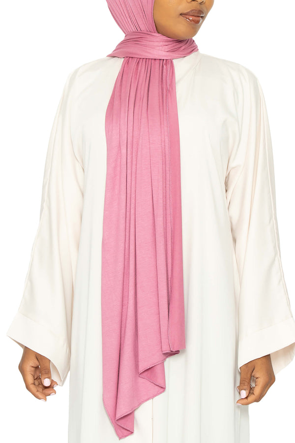 Jersey Hijab Rose | Al Shams Abayas 1