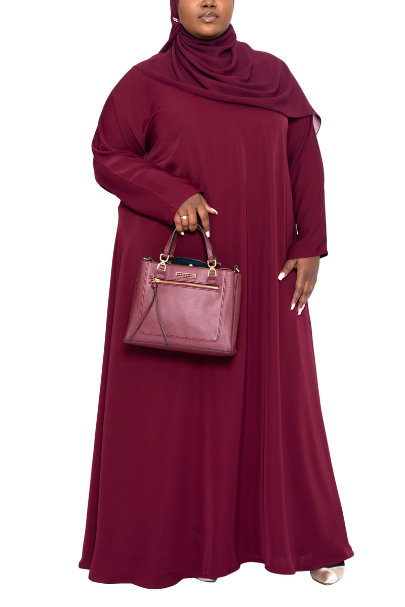 Madison Abaya in Maroon Curvy | Al Shams Abayas 3