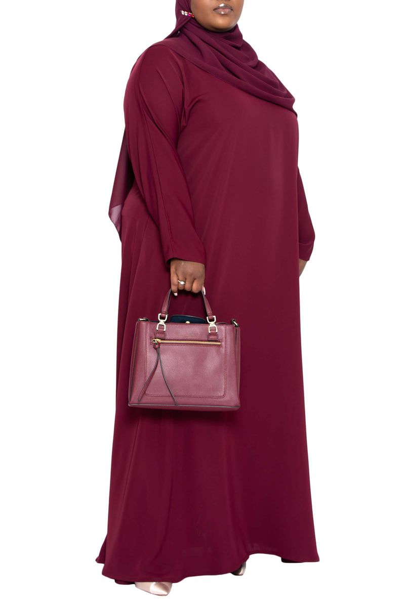 Madison Abaya in Maroon Curvy | Al Shams Abayas 7