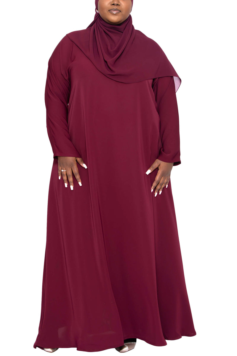 Madison Abaya in Maroon Curvy | Al Shams Abayas 6