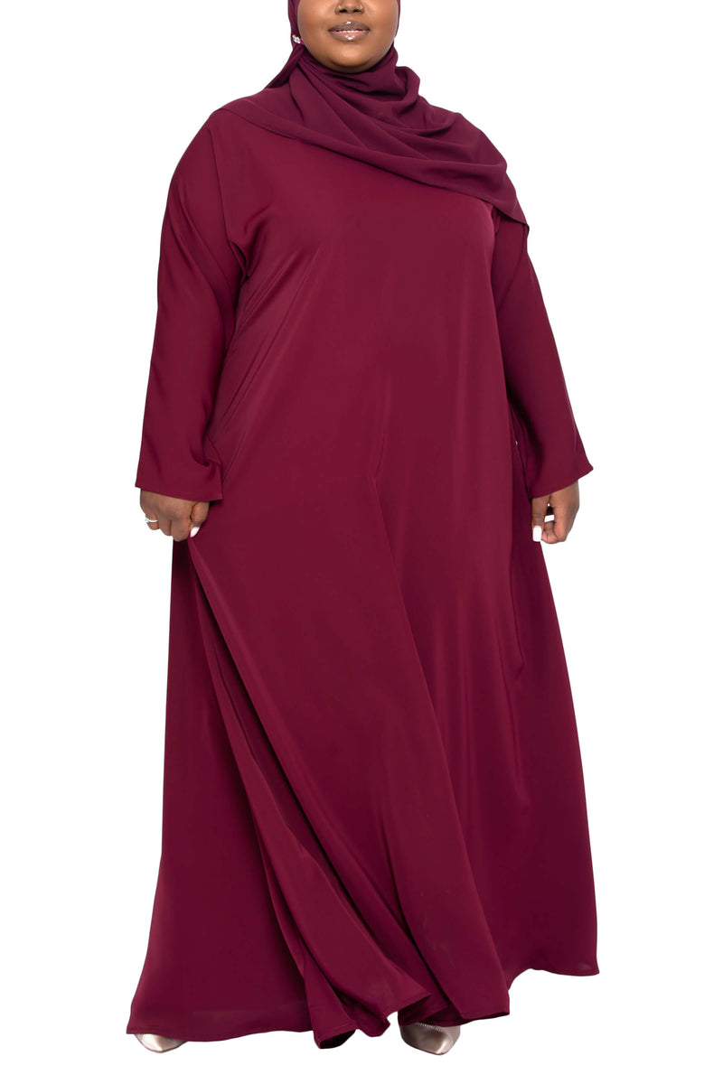 Madison Abaya in Maroon Curvy | Al Shams Abayas 8