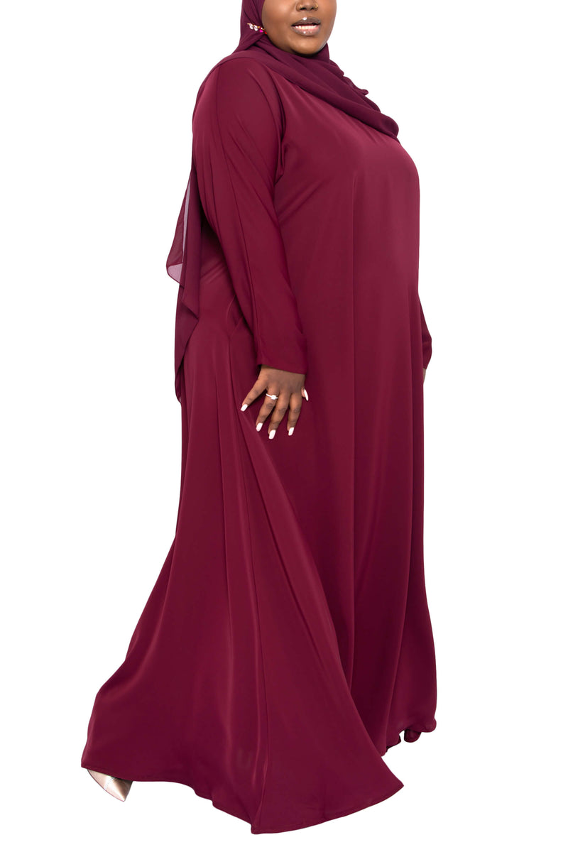 Madison Abaya in Maroon Curvy | Al Shams Abayas 5