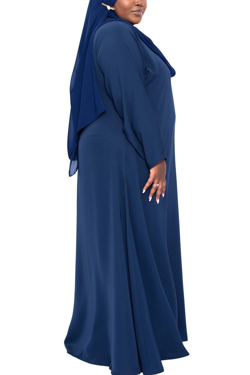 Madison Abaya in Navy Curvy with Pockets