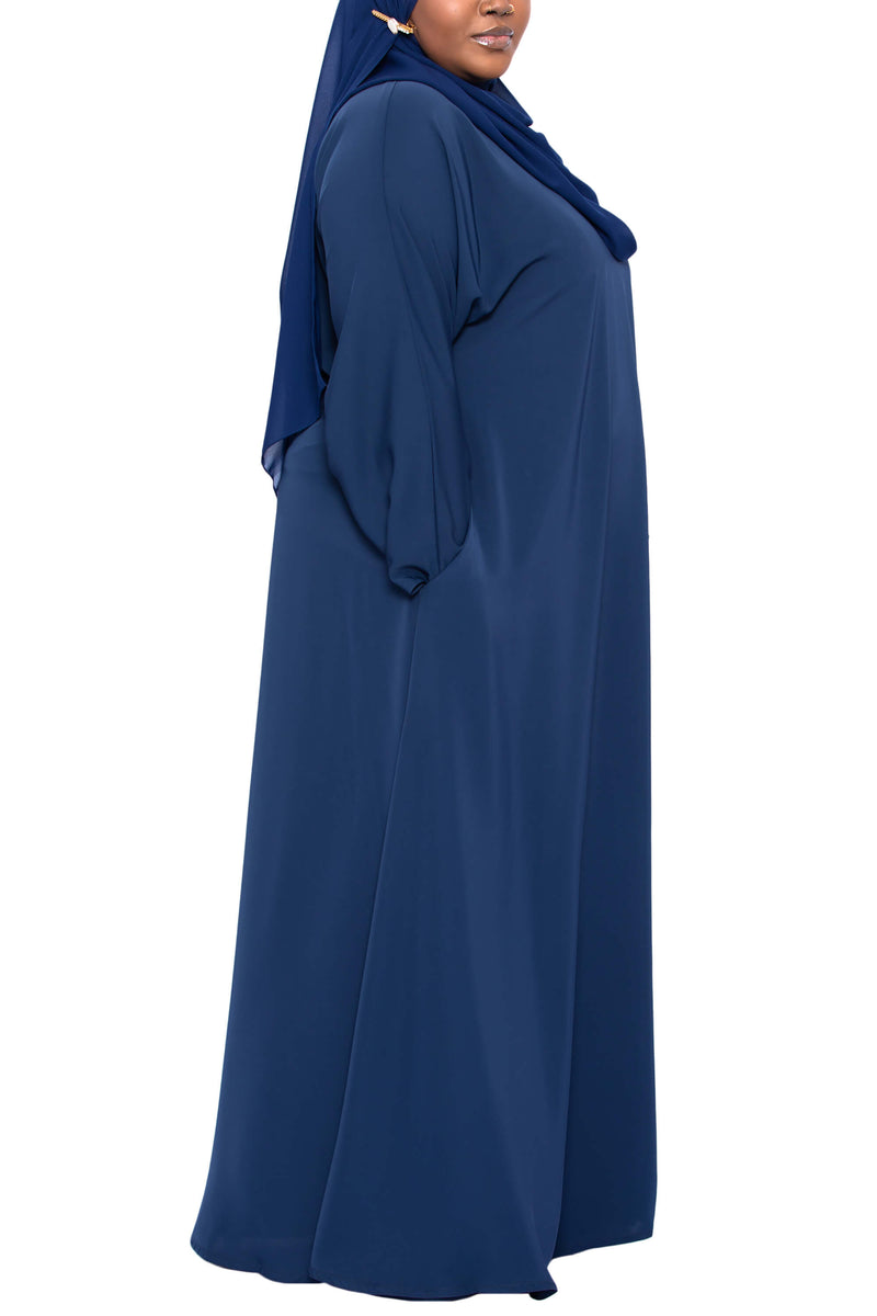 Madison Abaya in Navy Curvy with Pockets