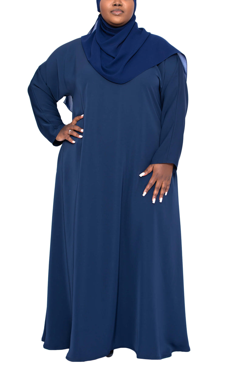 Madison Abaya in Navy Curvy with Pockets