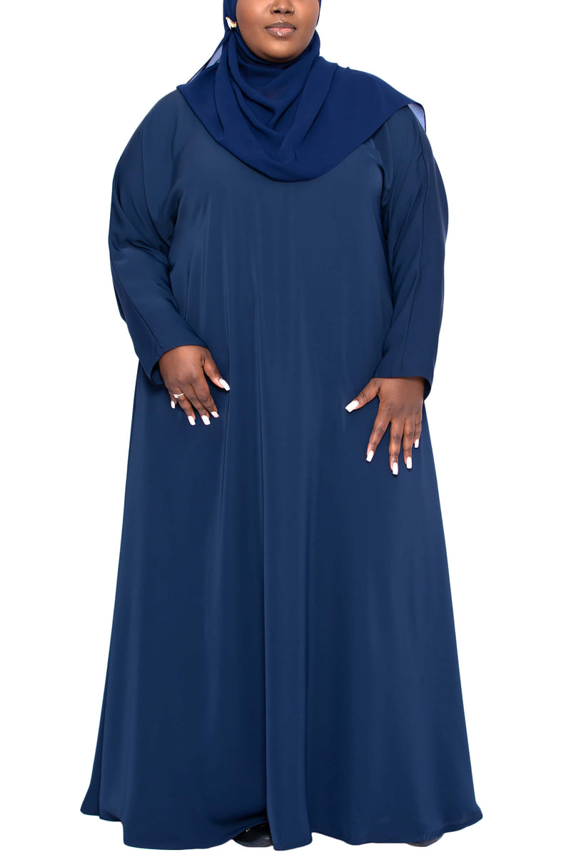 Madison Abaya in Navy Curvy with Pockets