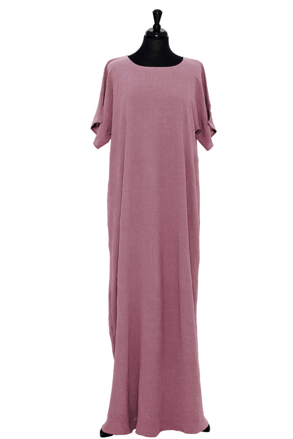 Short Sleeve Dress in Mauve | Al Shams Abayas 1