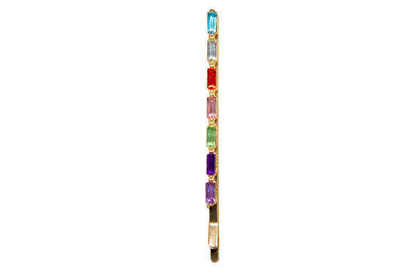 Rainbow Crystal Pin in Aqua