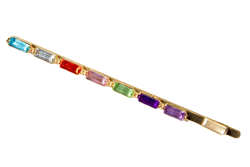 Rainbow Crystal Pin in Aqua