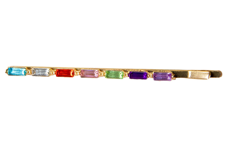 Rainbow Crystal Pin in Aqua