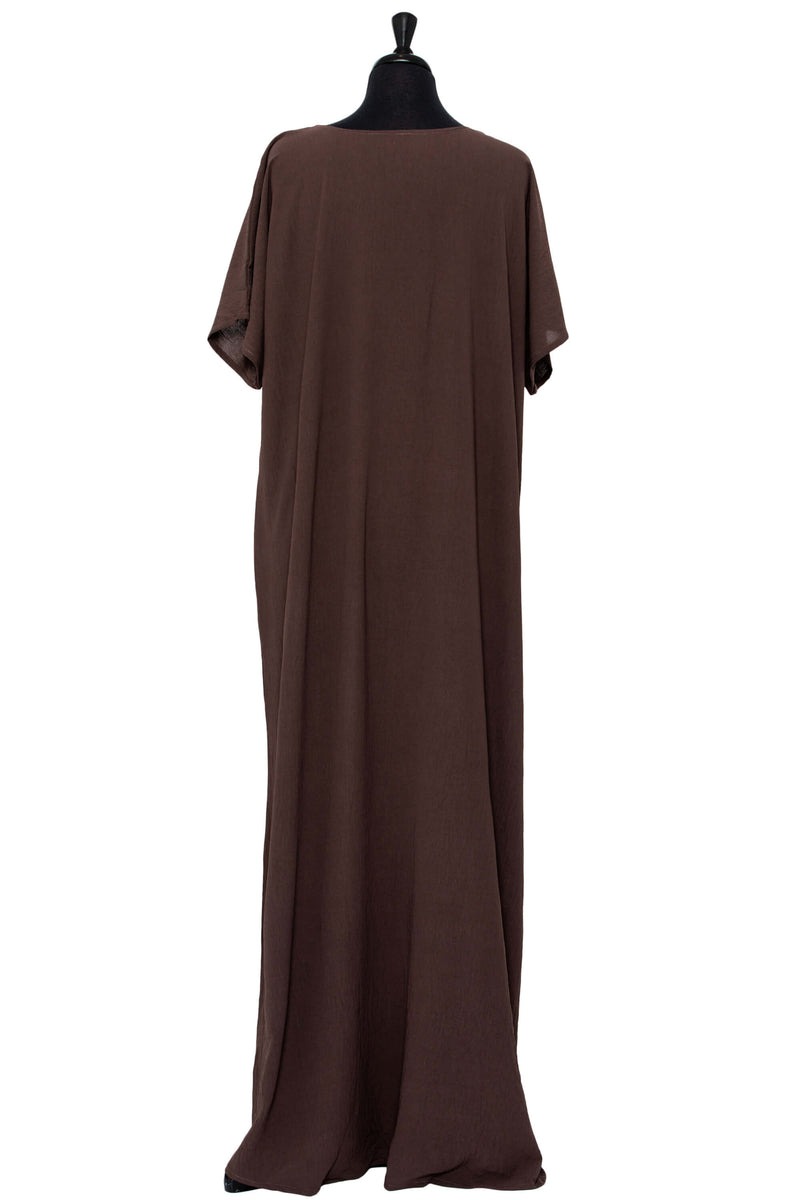 Short Sleeve Dress Chocolate | Al Shams Abayas 2