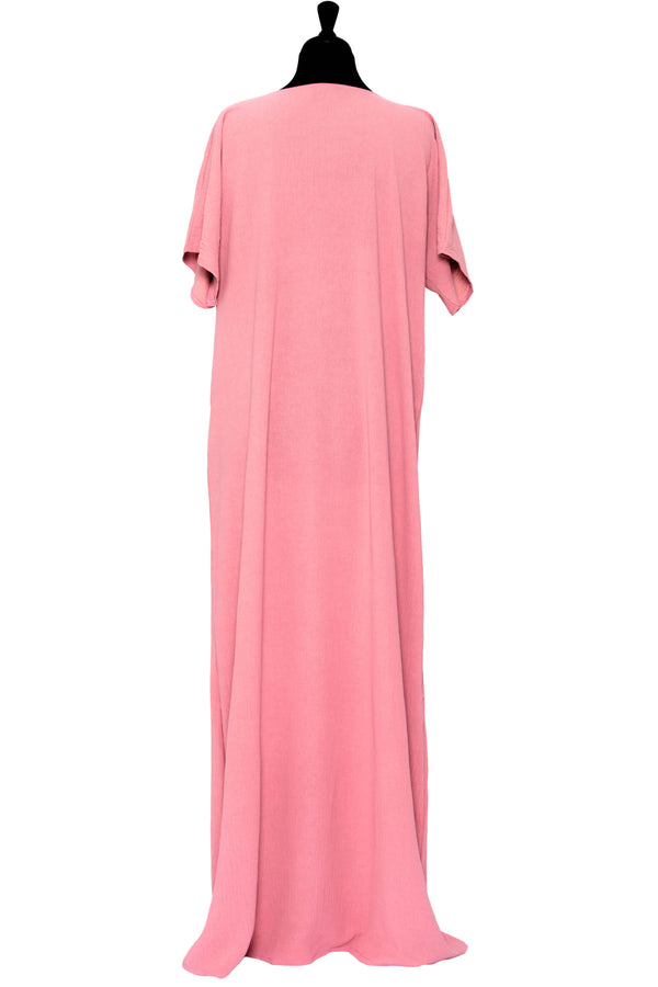 Short Sleeve Dress Rose Pink | Al Shams Abayas 2