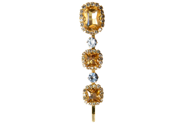 Amber Triple Crystal Pin