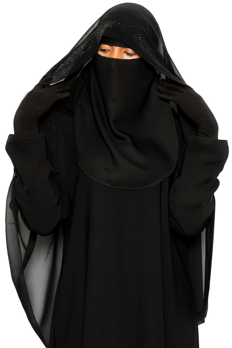 Honey Dip Ghashwa Black | Al Shams Abayas 3