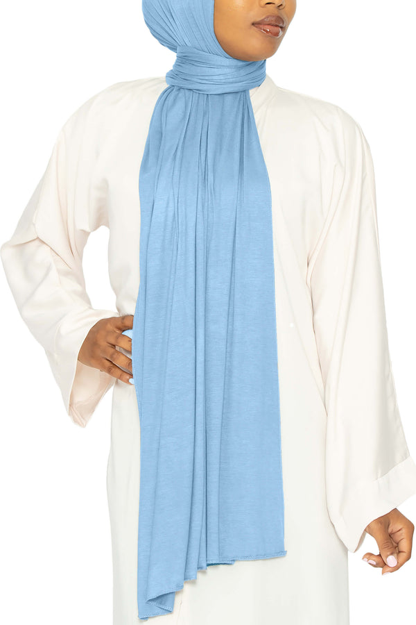 Jersey Hijab Azure | Al Shams Abayas 1